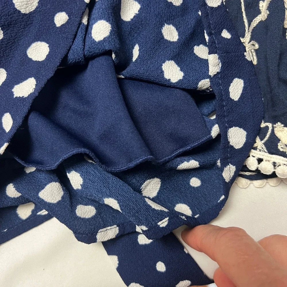 Speechless Kids TM Truly Me Polka Dot Dress Smocked Ruffle Long SL Girls Size 8‎